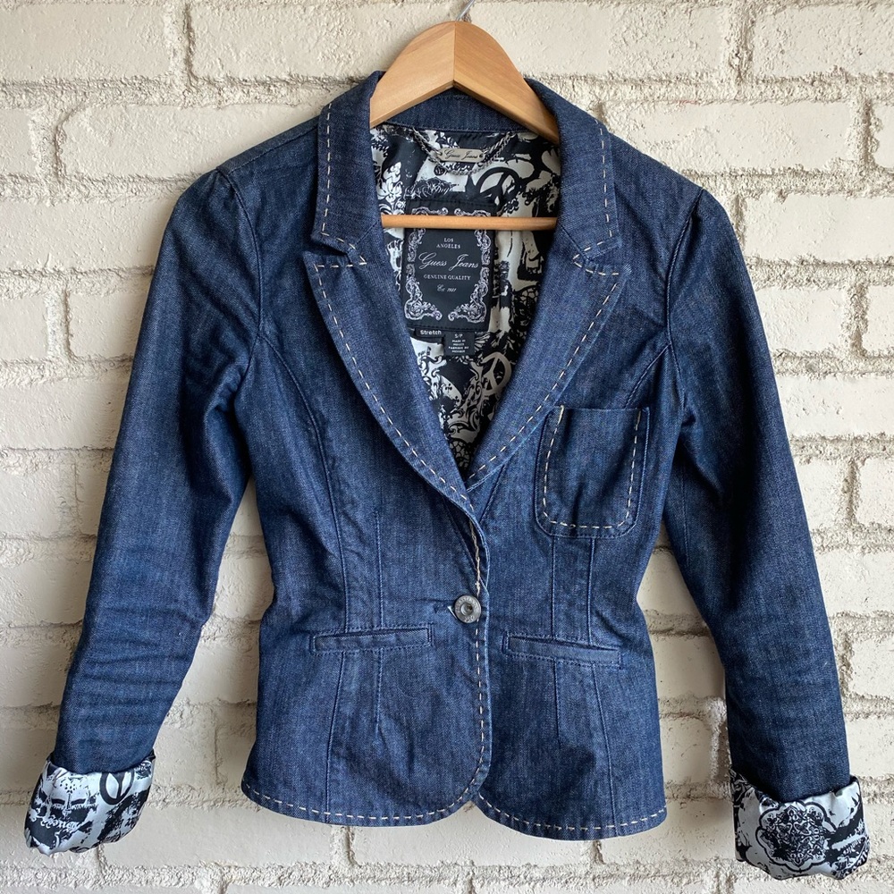 Guess denim jacket with silk lining